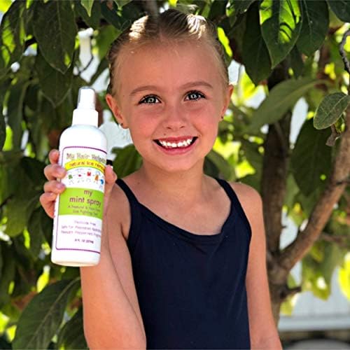 Authentic My Hair Helpers lice prevention treatment showing ingredients and directions.