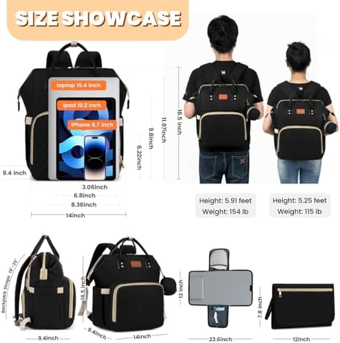 Rosegin unisex diaper backpack styled with stroller straps