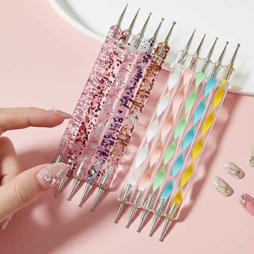 Petutu 10 piece nail dotting tools set front view