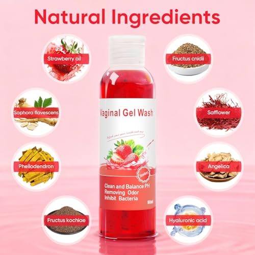 Imported BASSI strawberry body wash for women's daily feminine care.