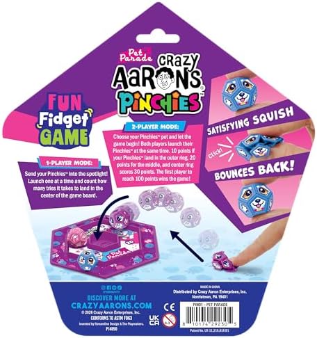 Squeezable pet fidget toys showing the dog cat and hamster figures.
