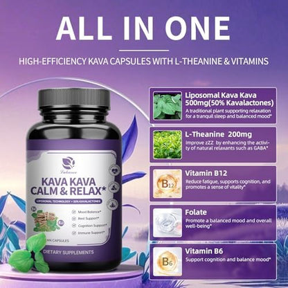 Lukaree Kava Kava capsules side view showing liposomal absorption benefits