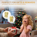 Molar shaped tooth fairy commemorative souvenir showing detailed fairy figure engraving