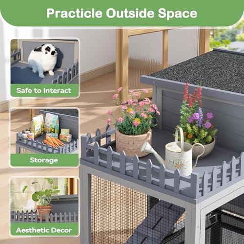 Cozivvovv bunny cage showing pull out cleaning trays