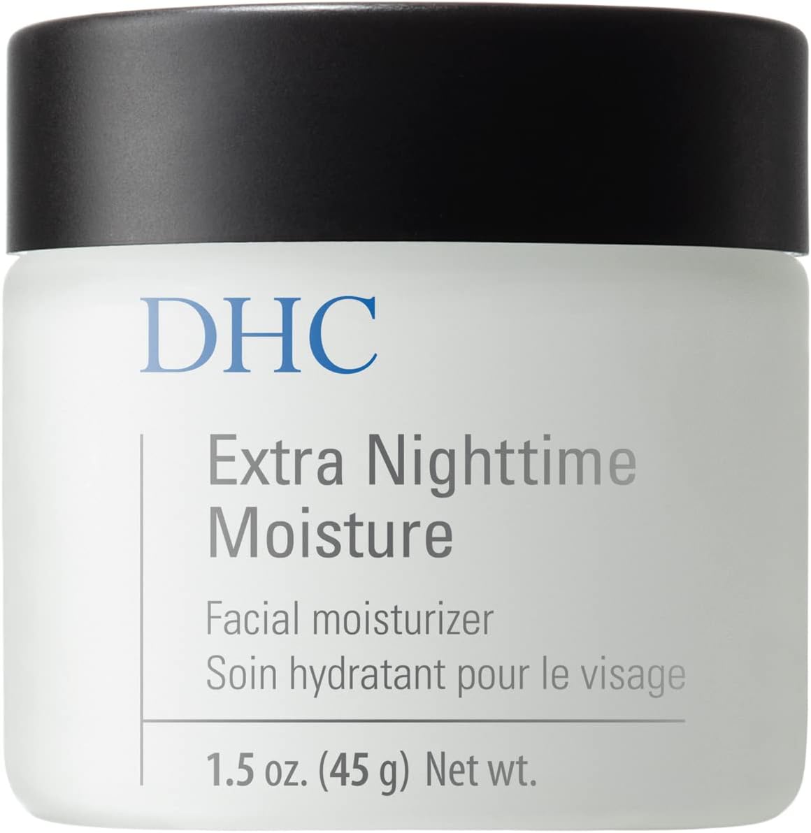 DHC Extra Nighttime Moisture facial cream jar front view for dry skin hydration