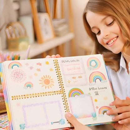 Interior contents of Oihew scrapbooking kit in gift box