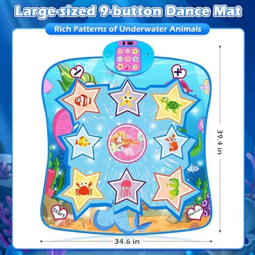 Close up of the AZBFAN electronic dance mat light-up buttons.