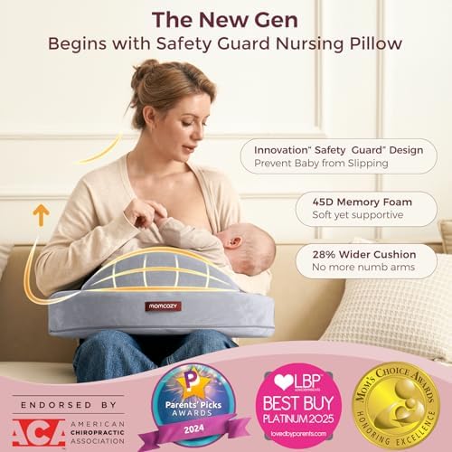 Side profile of Momcozy ergonomic breastfeeding cushion