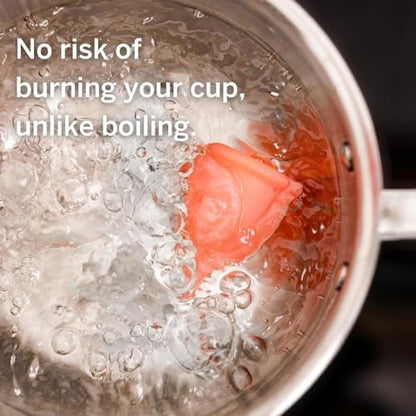 Pixie Cup period care sterilizer killing 99.9 percent of germs.