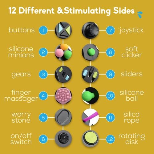 Premium black twelve sided sensory toy for ADHD relief showing smooth worry stone side