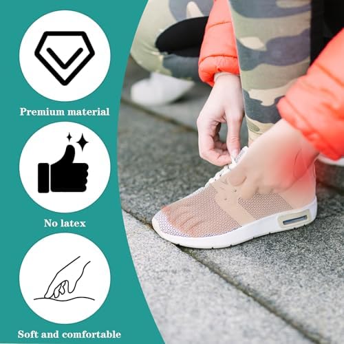 Decproch mole skin tape applied to the back of a heel to prevent shoe rubbing.