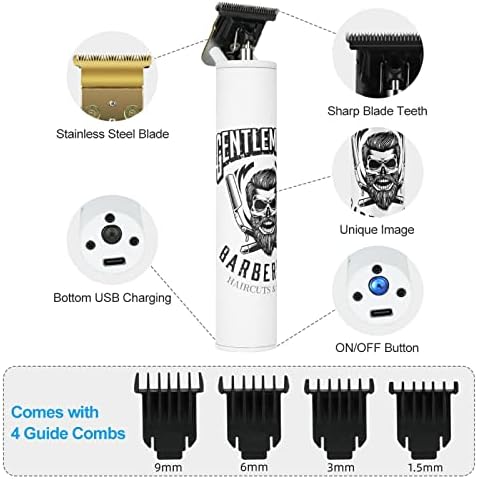 BESTBOMG hair clippers kit with four attachment guards and USB Type-C charging cable laid out
