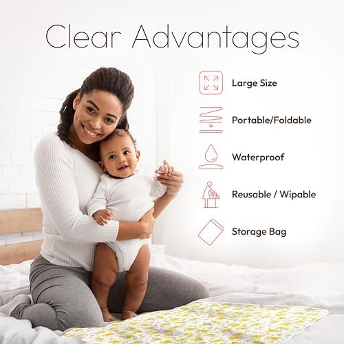 Folded Baby Loovi changing mat showing compact design for travel