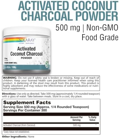 Fine charcoal powder from non-GMO food-grade coconut source