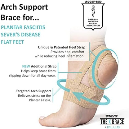 Tuli's X Brace Plus being worn barefoot to demonstrate the low-profile design.