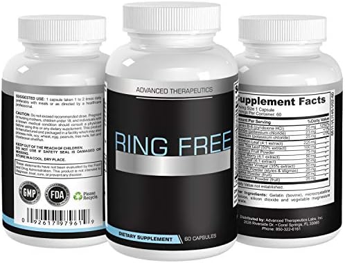 Ring Free ear ringing support supplement bottle angle view
