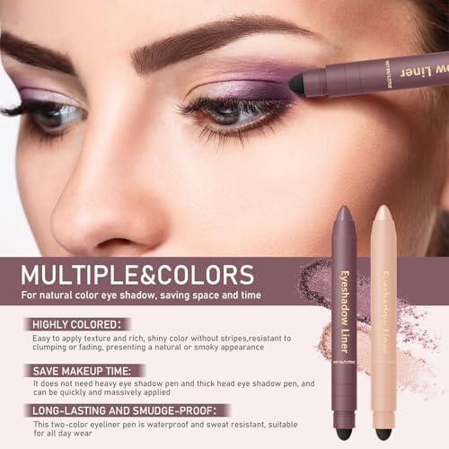 Model wearing Hdfdreo 2 in 1 liner and eyeshadow