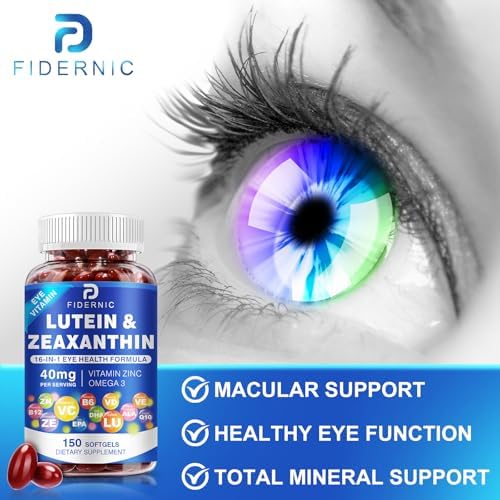 Bottled Fidernic eye vitamins with blue light protection label