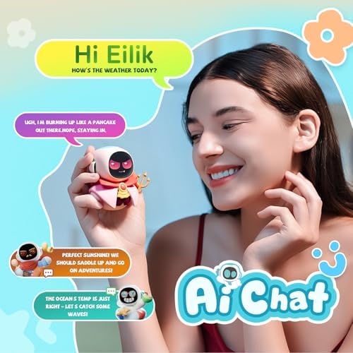 ENERGIZE LAB Eiliko Aquamarine - Your Tiny AI Charm Robot That Matches Every Daily Outfit, Fun Electronic Pendant Toys, for Couples and Best Friends. - Image 5