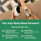 4 ounce bottle of Happy Soles eucalyptus mint refreshing shoe spritz
