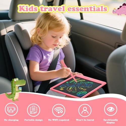 Pink EooCoo doodle board with stylus for toddler travel activity