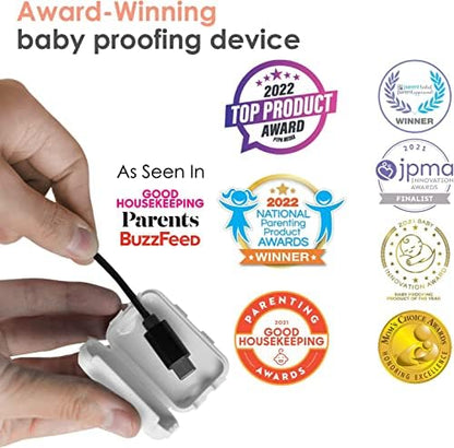 Geddy's Mom safety cover protecting a USB-C charging cable