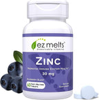 Ez Melts Zinc fast dissolvable tablets front view bottle packaging