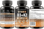 Vitboost Vitamin D3 K2 supplement facts label close up