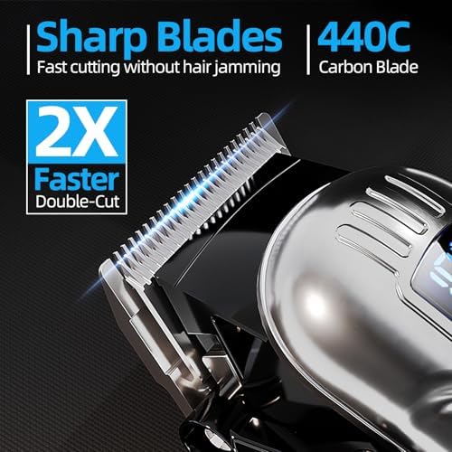 Chicclly men trimmer side view highlighting the four position adjustable taper lever.