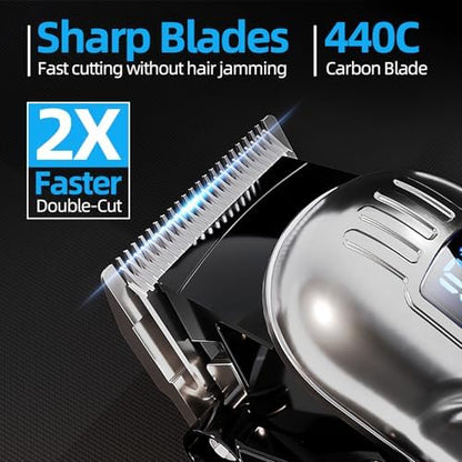Chicclly men trimmer side view highlighting the four position adjustable taper lever.