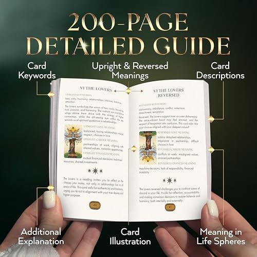 Wyspell Sacred Witch deck inside its gold-foil embossed box