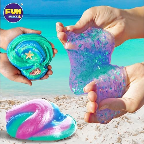 All inclusive slime ingredients including clear glue activator and color drops