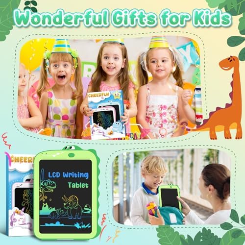 Child using Cheerfun 8.5 inch dinosaur drawing board