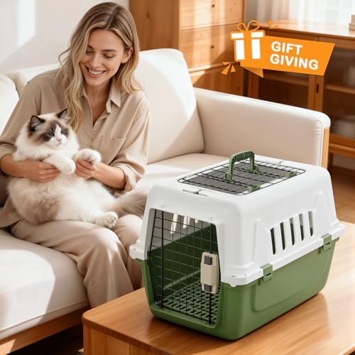 MoNiBloom imported small pet travel carrier secure squeeze latch door mechanism