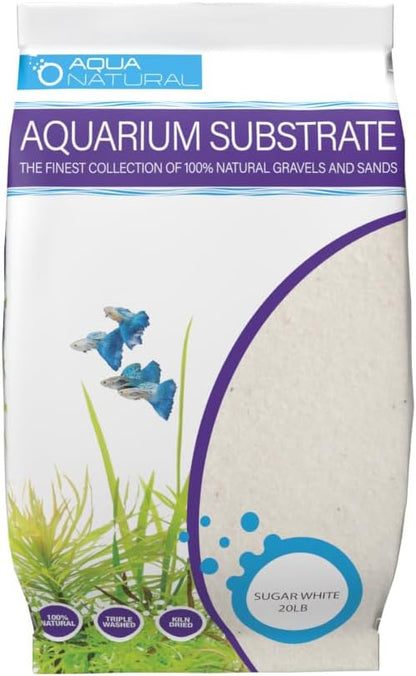 Aqua Natural Sugar White Sand 20lb bag front view