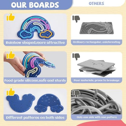 Portable black travel bag included with sensory fidget board set.