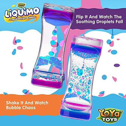 Child using YoYa Toys Liquimo bubbler for visual sensory play
