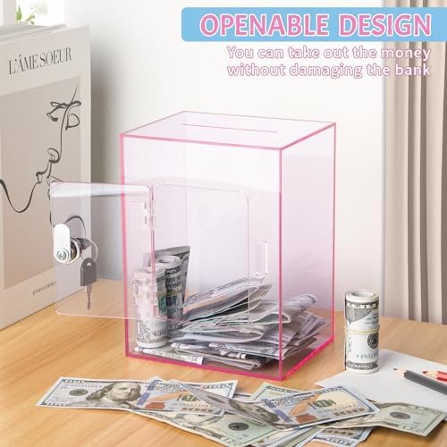 Kozsort transparent money saving box placed on a study desk as a home decor piece