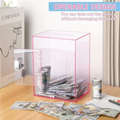 Kozsort transparent money saving box placed on a study desk as a home decor piece
