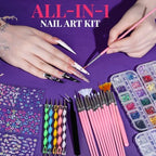 Full view of Fandamei nail art kit components