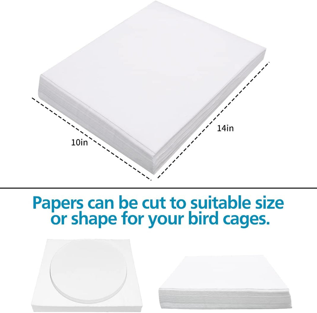 Bird cage liner papers placed inside pet bird cage tray