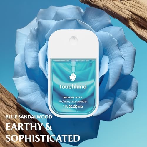 Touchland sanitizer spray bottles in Applelicious and Lavender varieties