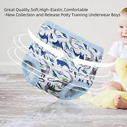 Joyo Roy toddler boys toilet training underwear being folded to demonstrate flexible fabric quality