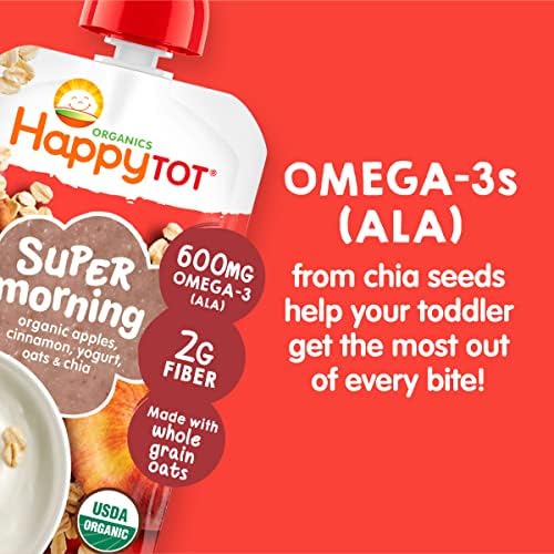 Close-up of the toddler food pouch texture and serving suggestion highlights.