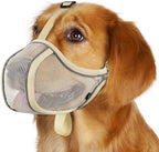 Khaki adjustable dog muzzle for small breeds