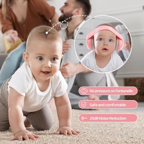Foldable baby headphones for travel with storage bag