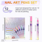 Nail art samples created with Fodeuxp marker kit.
