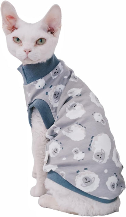 Sphynx Hairless Cat Summer Cotton T-Shirts Cat Vest Pet Clothes,Round Collar Vest Kitten Shirts Sleeveless, Cats & Small Dogs Apparel (Medium, Yellow Ducks) - Image 11