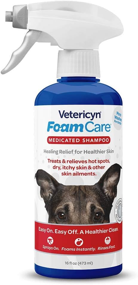 Vetericyn pet shampoo packaging highlighting pH optimized benefits