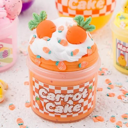 MOREDOTS holiday themed slimes including chocolate bunny and carrot cake variants